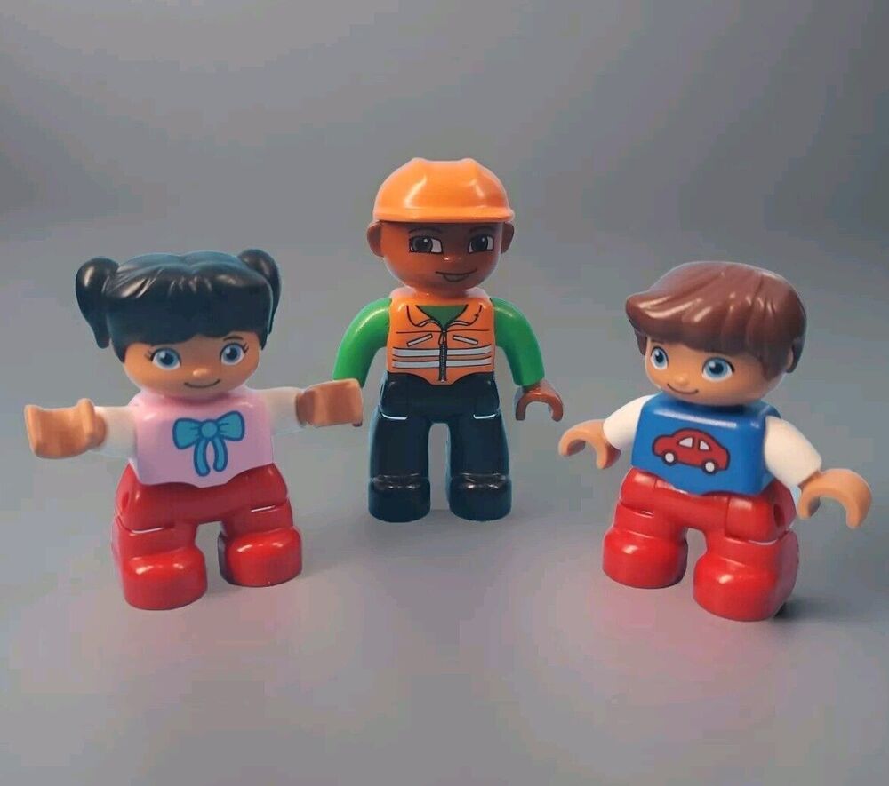 Duplo Figures Boy Girl Children & Safty Worker  Loose Replacement Parts Figures